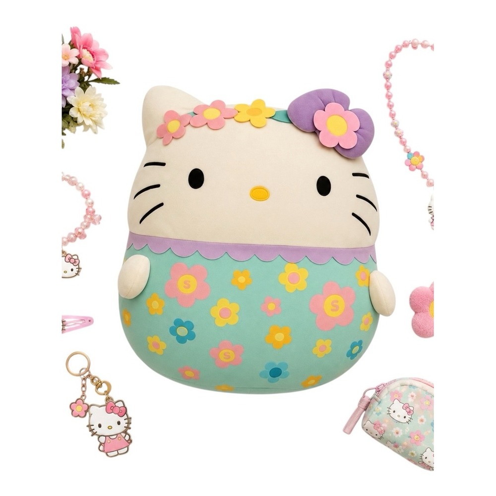 Squishmallow Hello Kitty 24″ Floral Sanrio Jumbo Plush Rare Collector Toy GUC